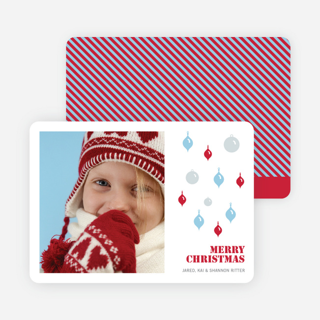 Christmas Ornaments Holiday Photo Cards - Strawberry