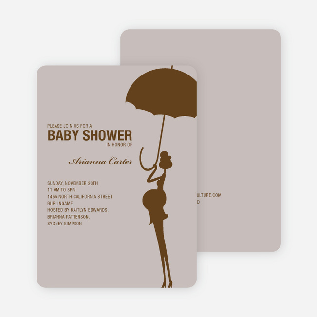 Modern Maternity Baby Shower Invitations - Cocoa