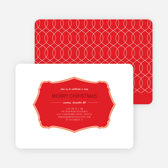 Wrapping Paper Holiday Invitations - Persimmon