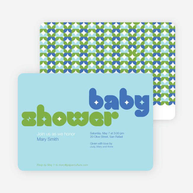 Superstar Boy Baby Shower Invitations - Blue