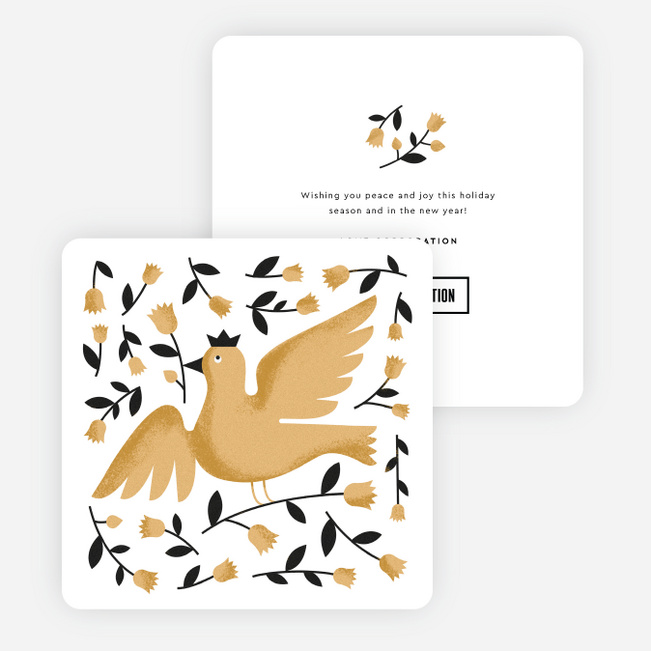 Dove Wishes Corporate Holiday Cards - Beige