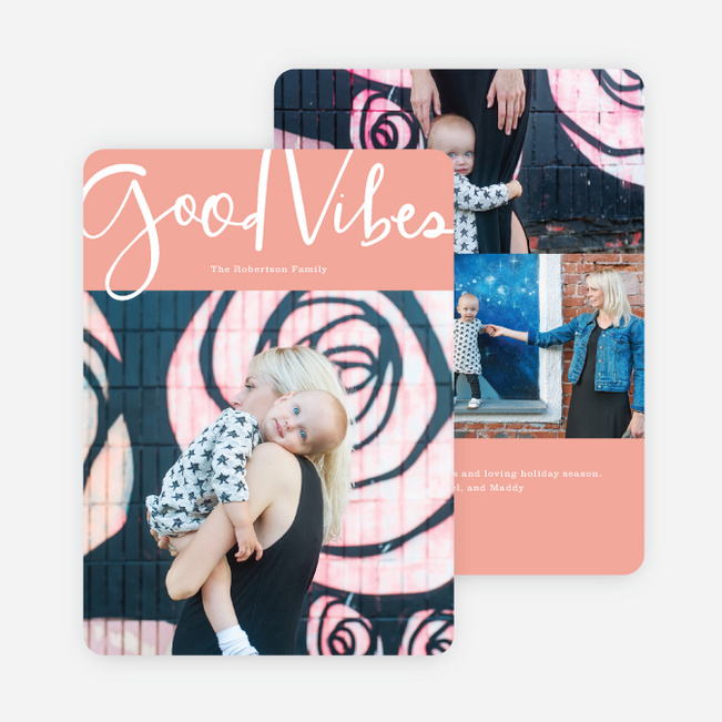 Good Vibes Holiday Cards - Pink