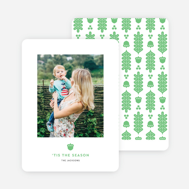 Acorn Crest Holiday Cards - Green