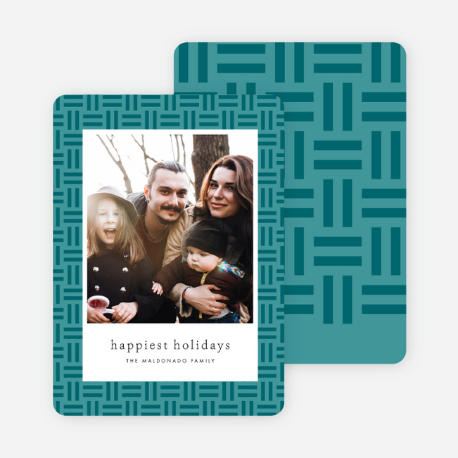 Pattern Frame Holiday Cards - Blue