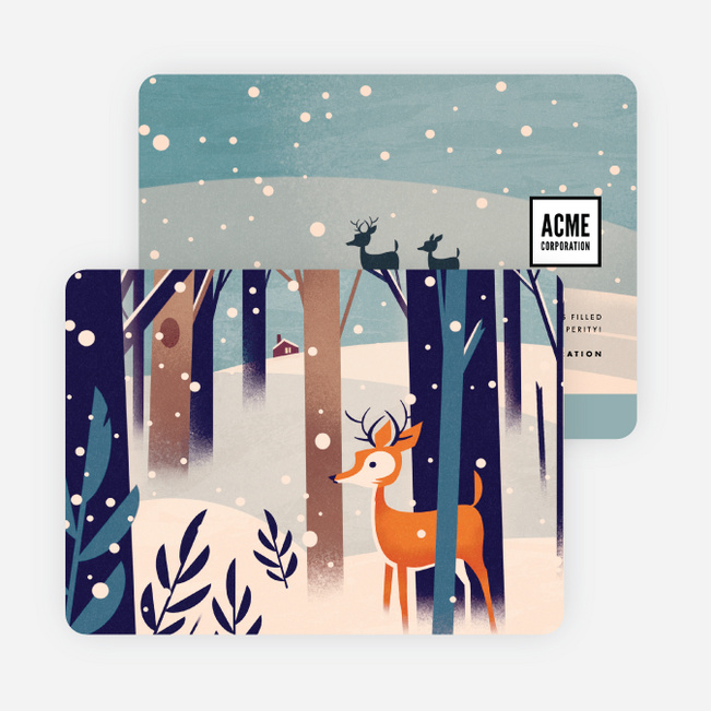 Snowfall Corporate Holiday Cards - Multi