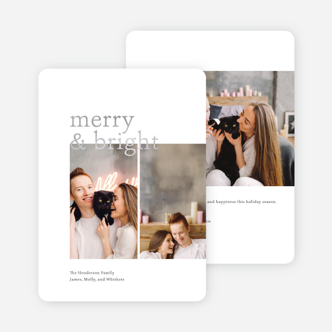 Foil Overlap Holiday Cards - Gray