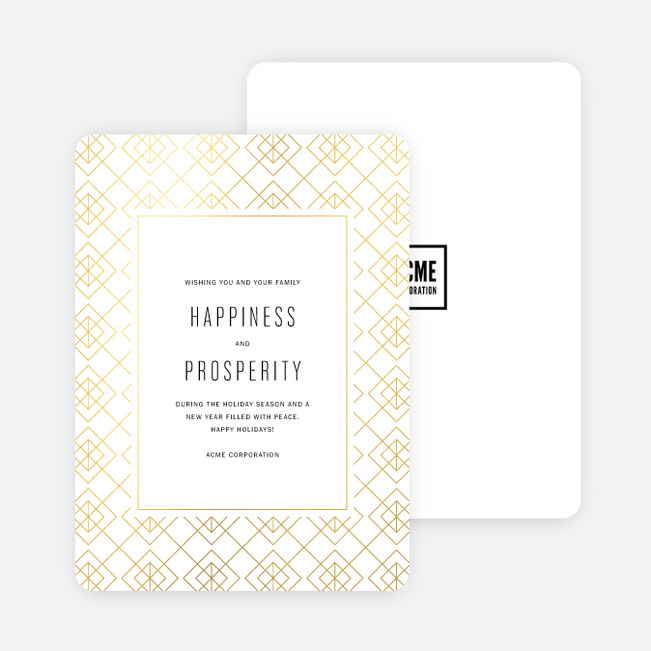 Prosperous Patterns Company Holiday Cards - White