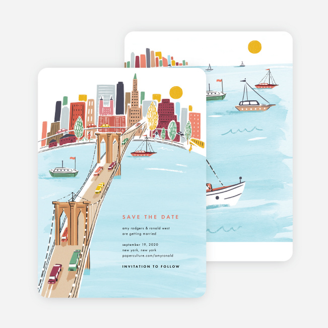 Brooklyn Bridge Views Save the Date Cards - Multi