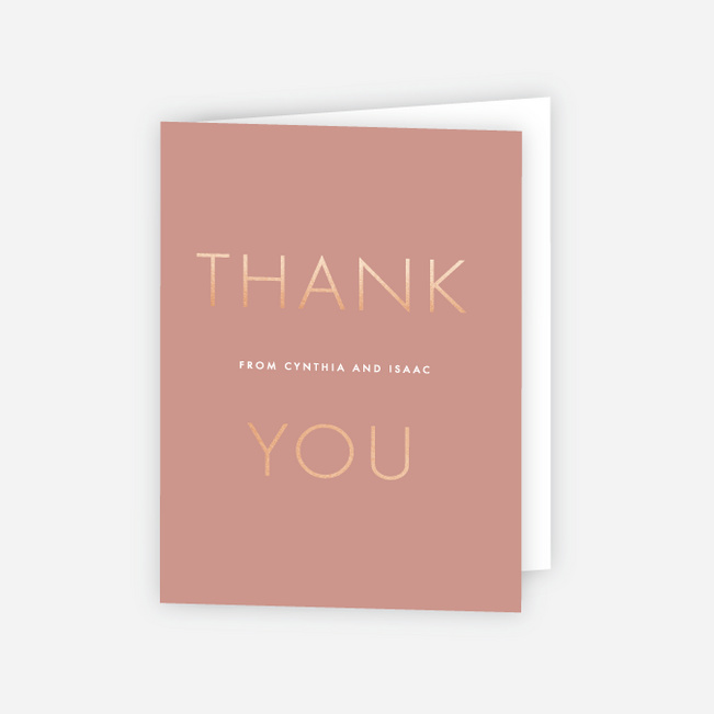 Foil Perfect Union Wedding Thank You Cards - Pink
