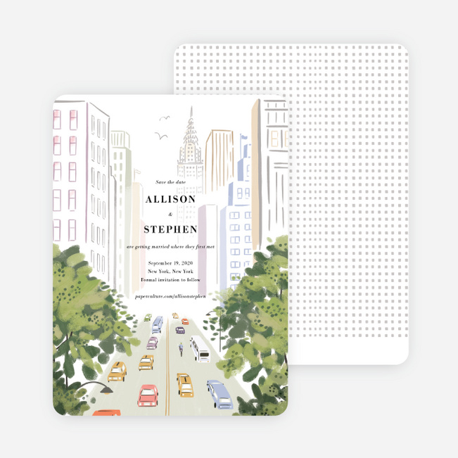 Madison Avenue Save the Date Cards - Multi