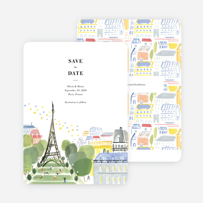 Paris Connection Save the Date Cards - Multi