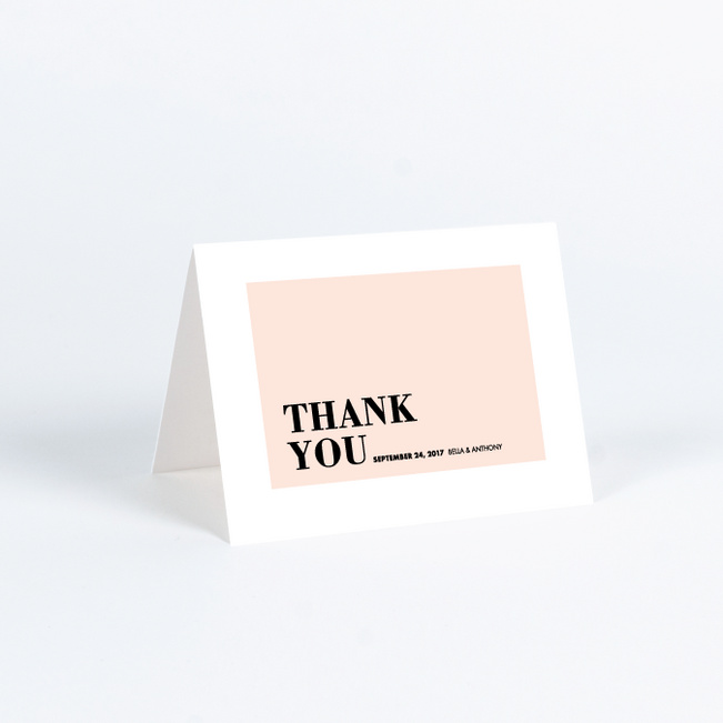 Boldly Typographic Wedding Thank You Cards - Pink