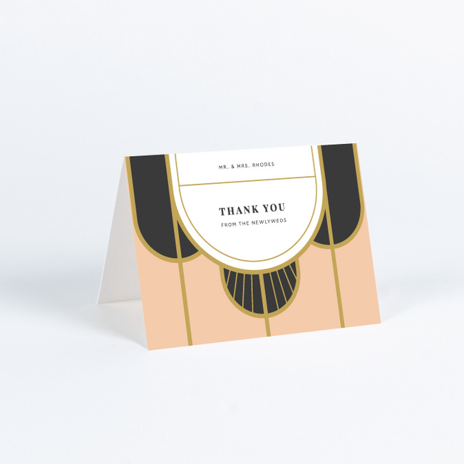 Deco Arches Wedding Thank You Cards - Pink
