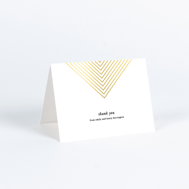 Foil Mirrored Angles Wedding Thank You Cards - Yellow
