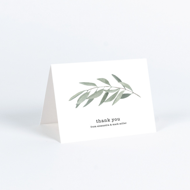 Olive You Wedding Thank You Cards - Green