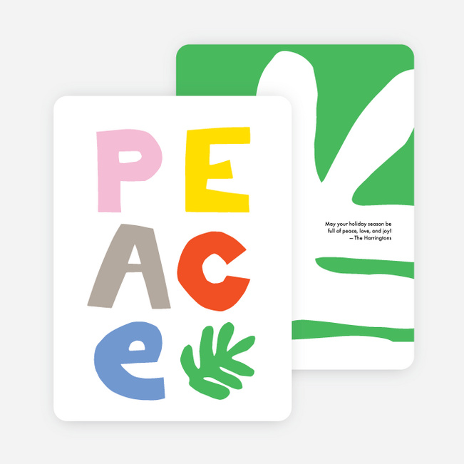 Peace Cut Out Multi Photo Holiday Cards - Multi