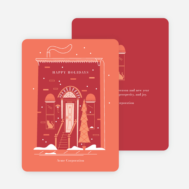Seasonal City Living Business and Corporate Holiday Cards - Red