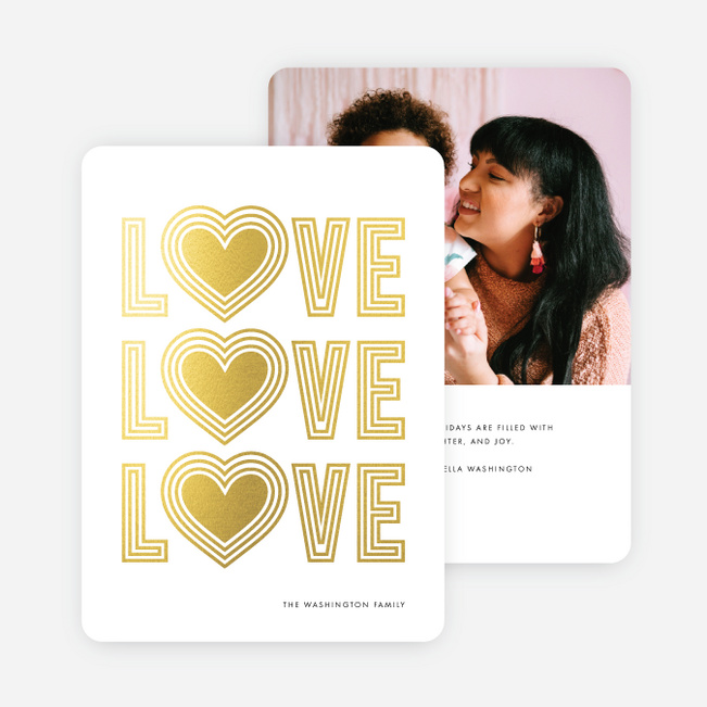 Love Always Wins Christmas Photo Cards & Holiday Photo Cards - Yellow