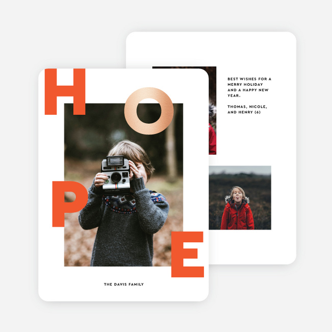 Scattered Hope Multi Photo Holiday Cards - Red
