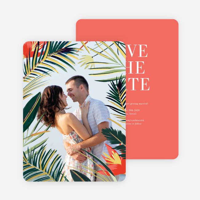 Polynesian Florals Save the Date Cards - Multi