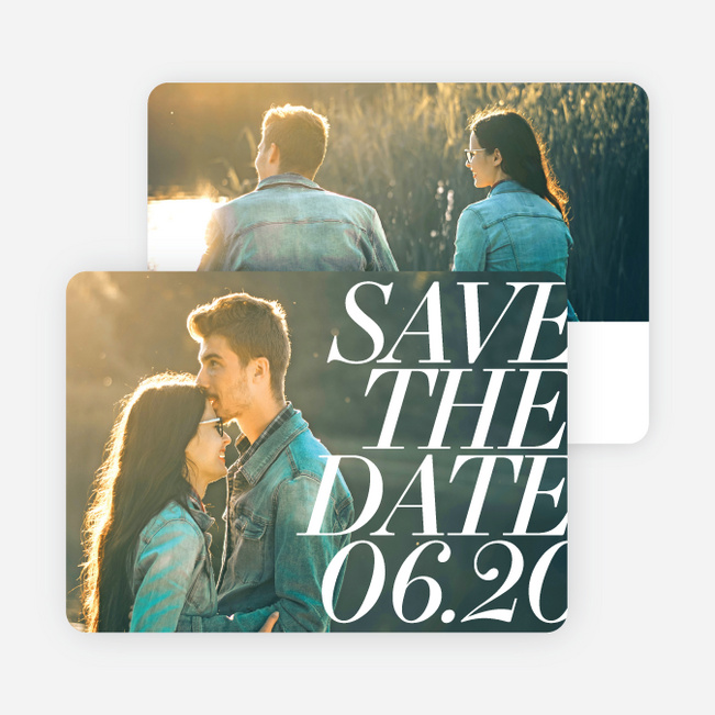 Exciting News Save the Date Cards - White