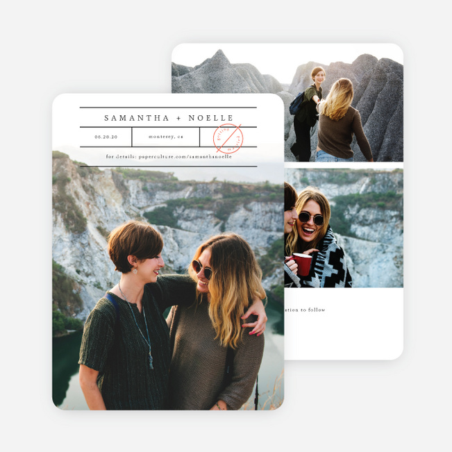 Simple Words Save the Date Cards - Black