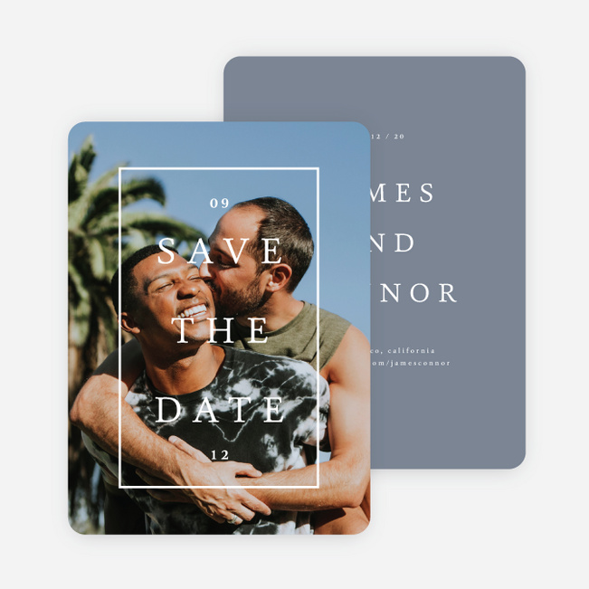 Our Story Save the Date Cards - Blue
