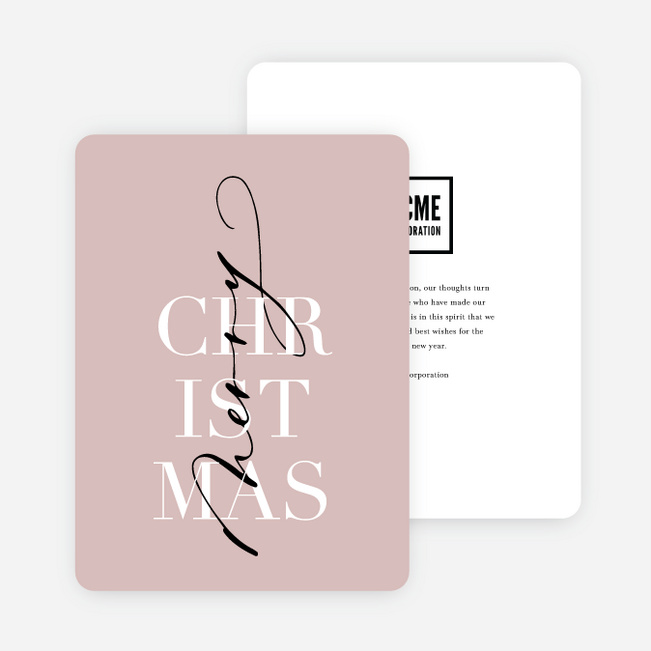 Merry Florals Business and Corporate Holiday Cards - Brown
