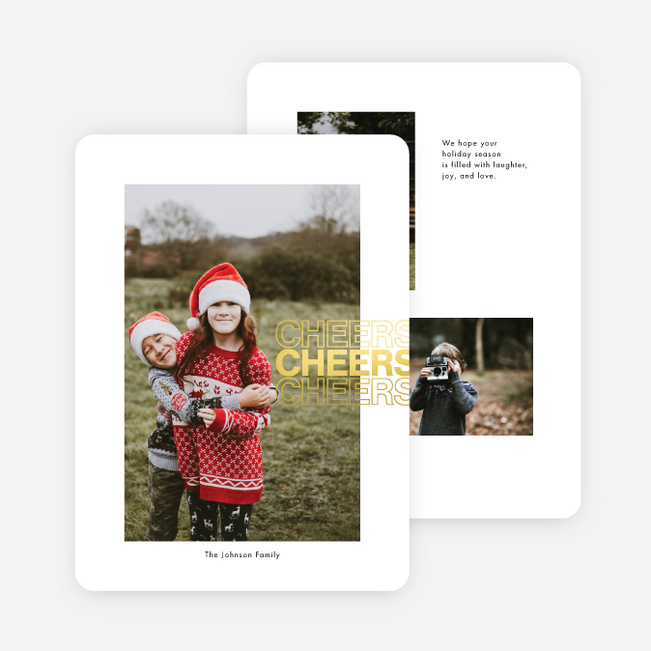 Foil Cheerful Mindset Holiday Cards - Yellow
