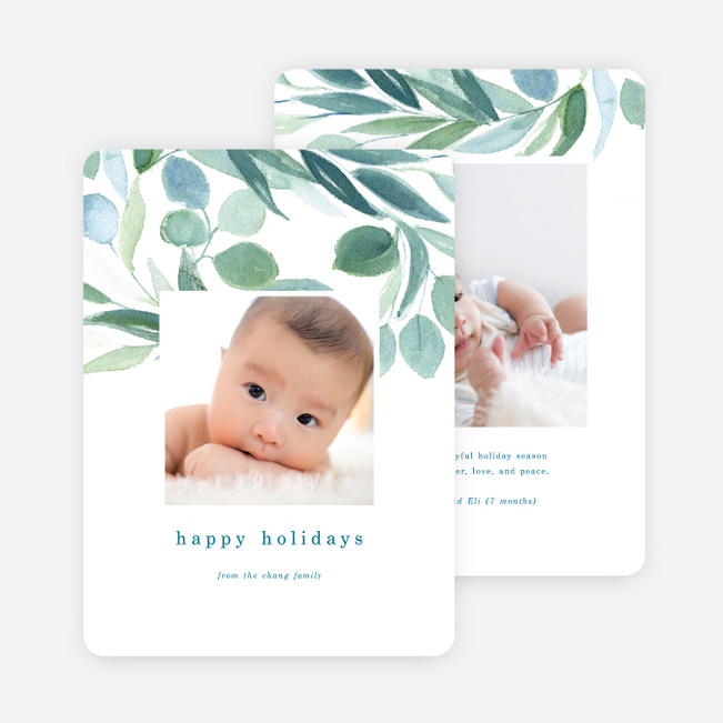 Watercolor Joy Holiday Cards - Green