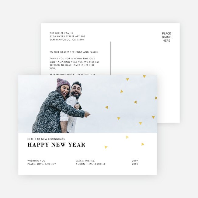 Editorial Style New Year Cards - Yellow