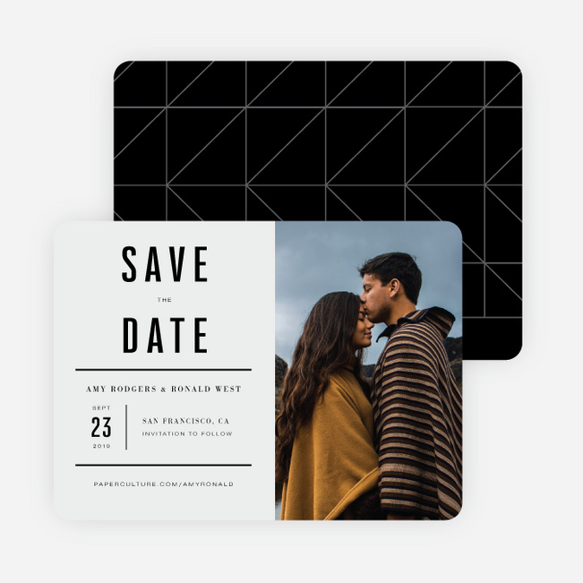 Modern Times Save the Date Cards - Beige