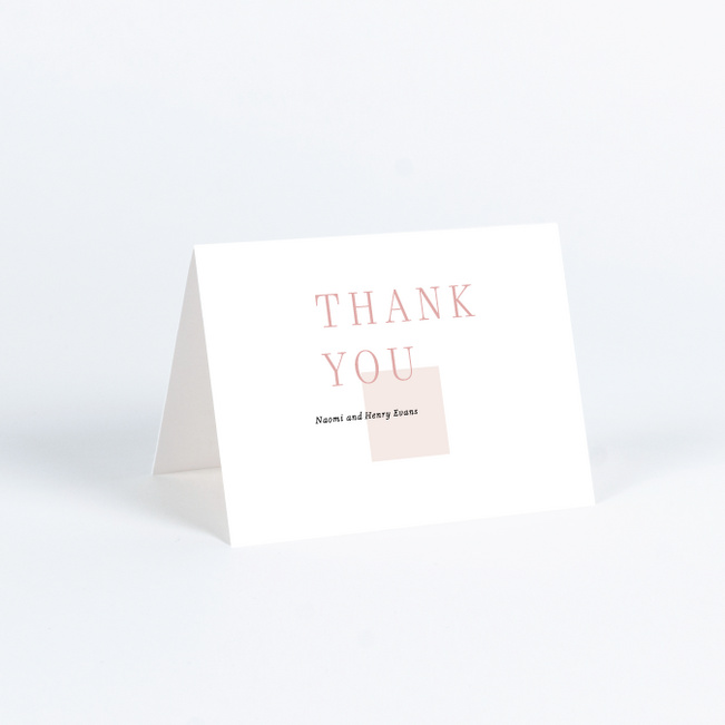 Square Direction Wedding Thank You Cards - Pink