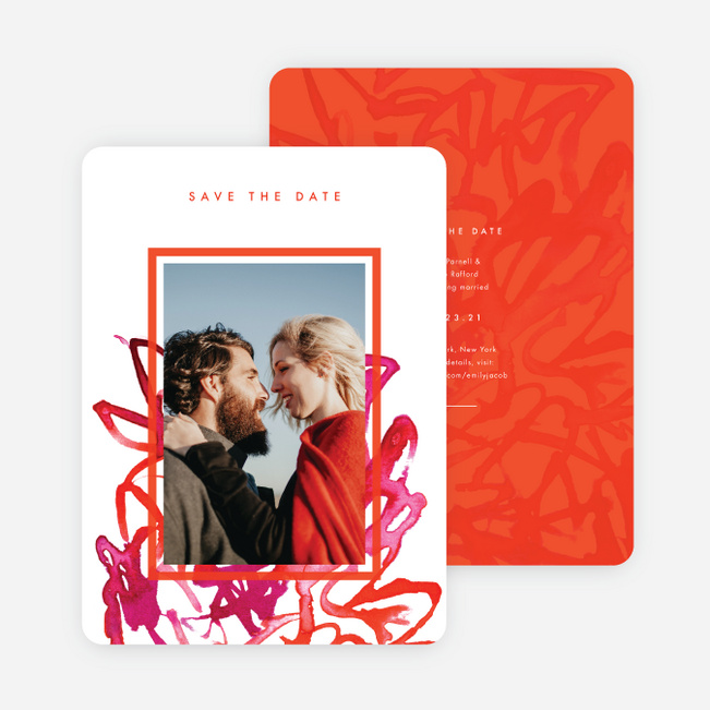 Expressive Joy Save the Date Cards - Red