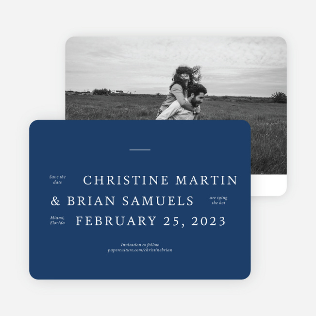 Road to Happiness Save the Date Cards - Blue