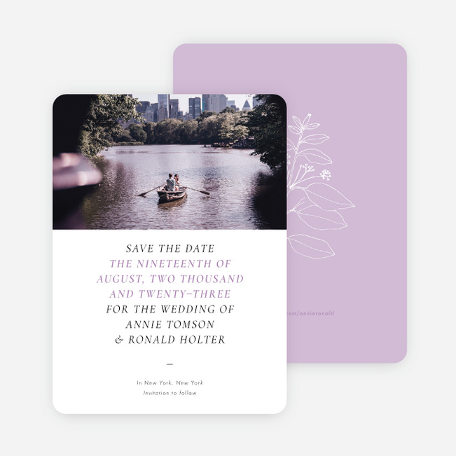 A Wonderful Feeling Save the Date Cards - Purple