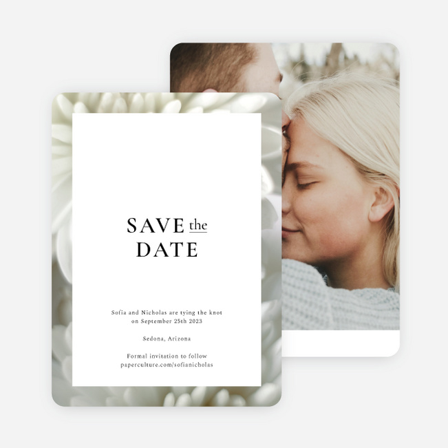 Tenderness Save the Date Cards - White