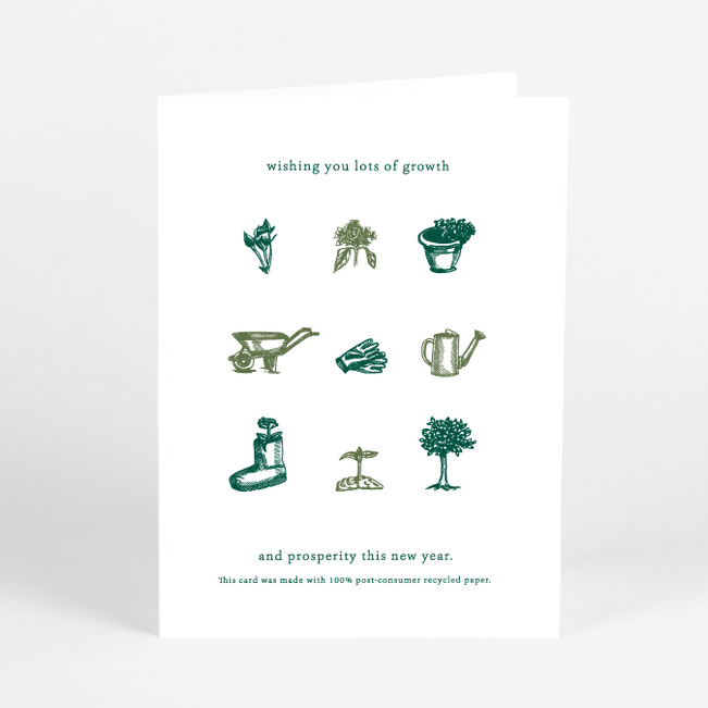 Hopeful Garden Business and Corporate Holiday Cards - Green