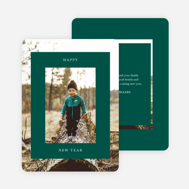 Framed Perfection New Year Cards and Invitations - Green