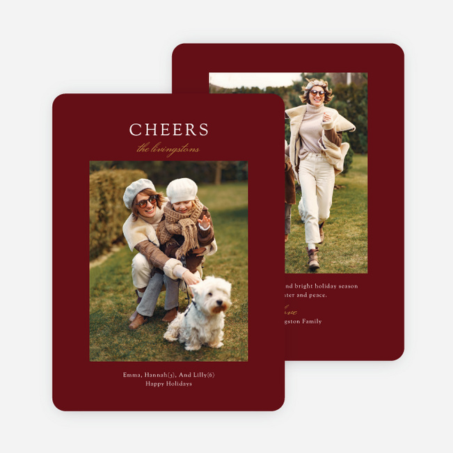 Simply Cheers Multi Photo Holiday Cards - Red