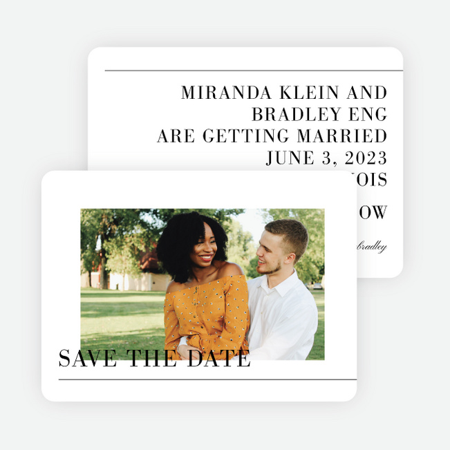 Eloquent Print Save the Date Cards - Black