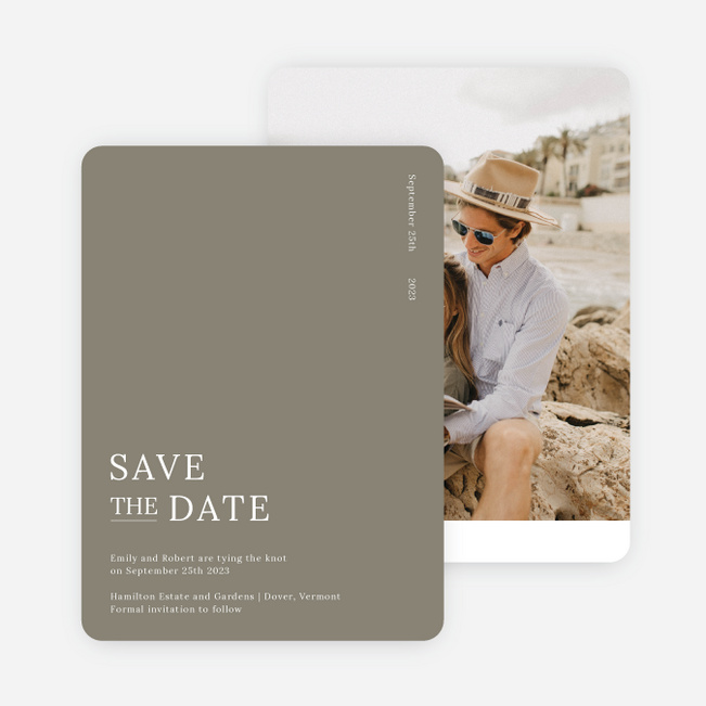 Short and Sweet Save the Date Cards - Gray