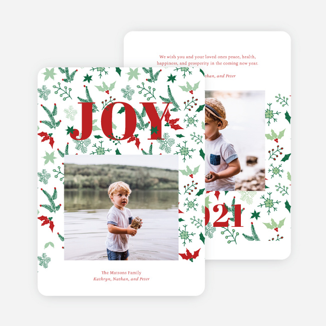 Foliage Pattern Holiday Cards and Invitations - Multi