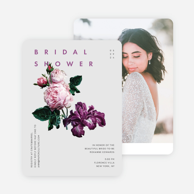 Editorial Floral Bridal Shower Invitations - Multi