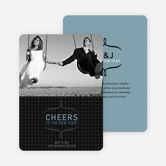 Cheers to the New Year Photo Card - Mystic Blue