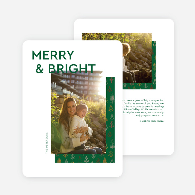 Backed by Trees Christmas Cards - Green