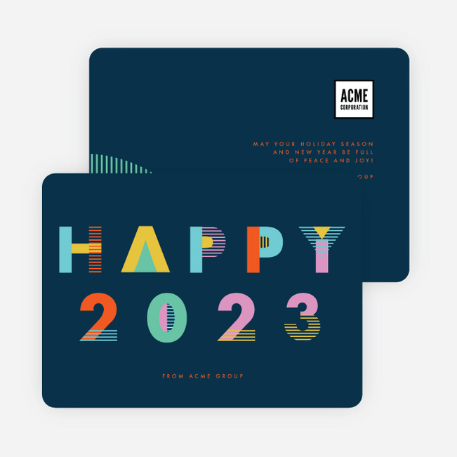 Future Wishes Corporate New Year Cards - Blue