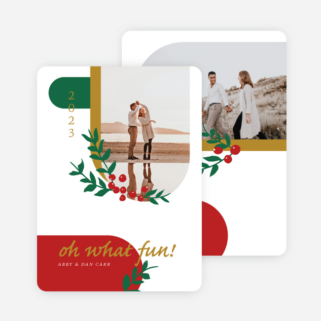 Oval Cutout Christmas Cards - Multi