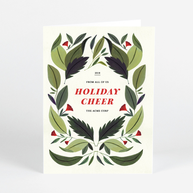 Leafy Frame Business and Corporate Holiday Cards - Multi