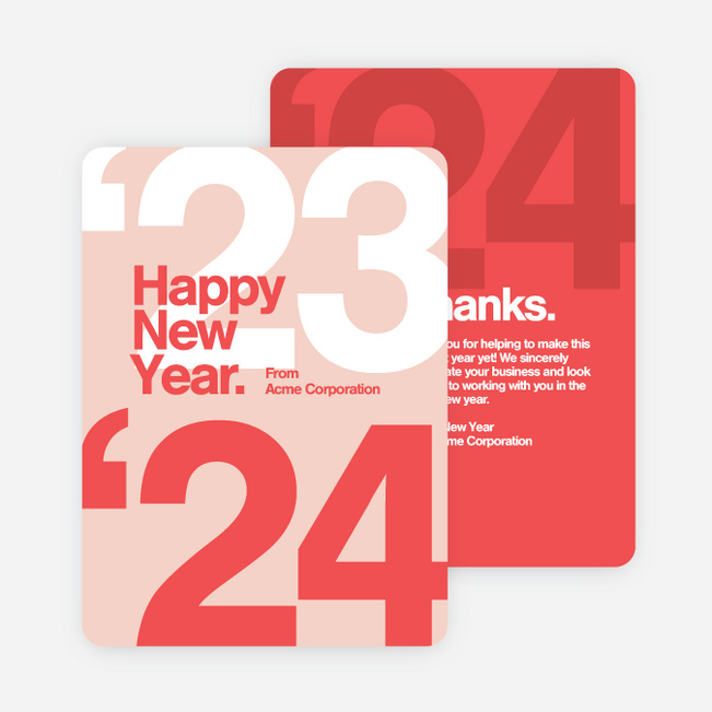 Bold Beginnings Corporate New Year Cards - Red